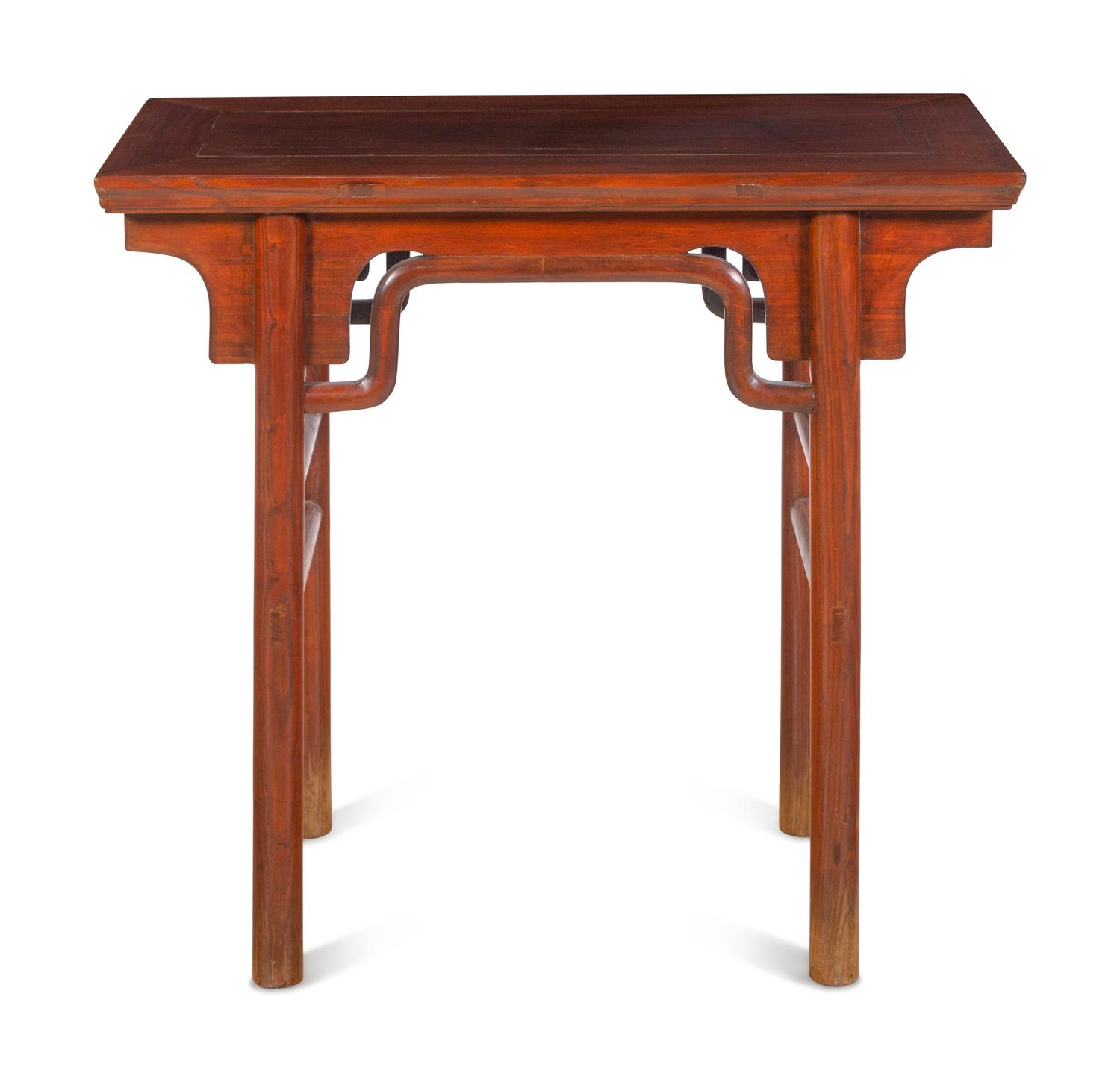 A Chinese Ming-Style Rosewood Recessed-Leg Wine Table, Jiuzhuo