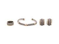 COLLECTION OF STERLING SILVER AND YELLOW GOLD JEWELRY