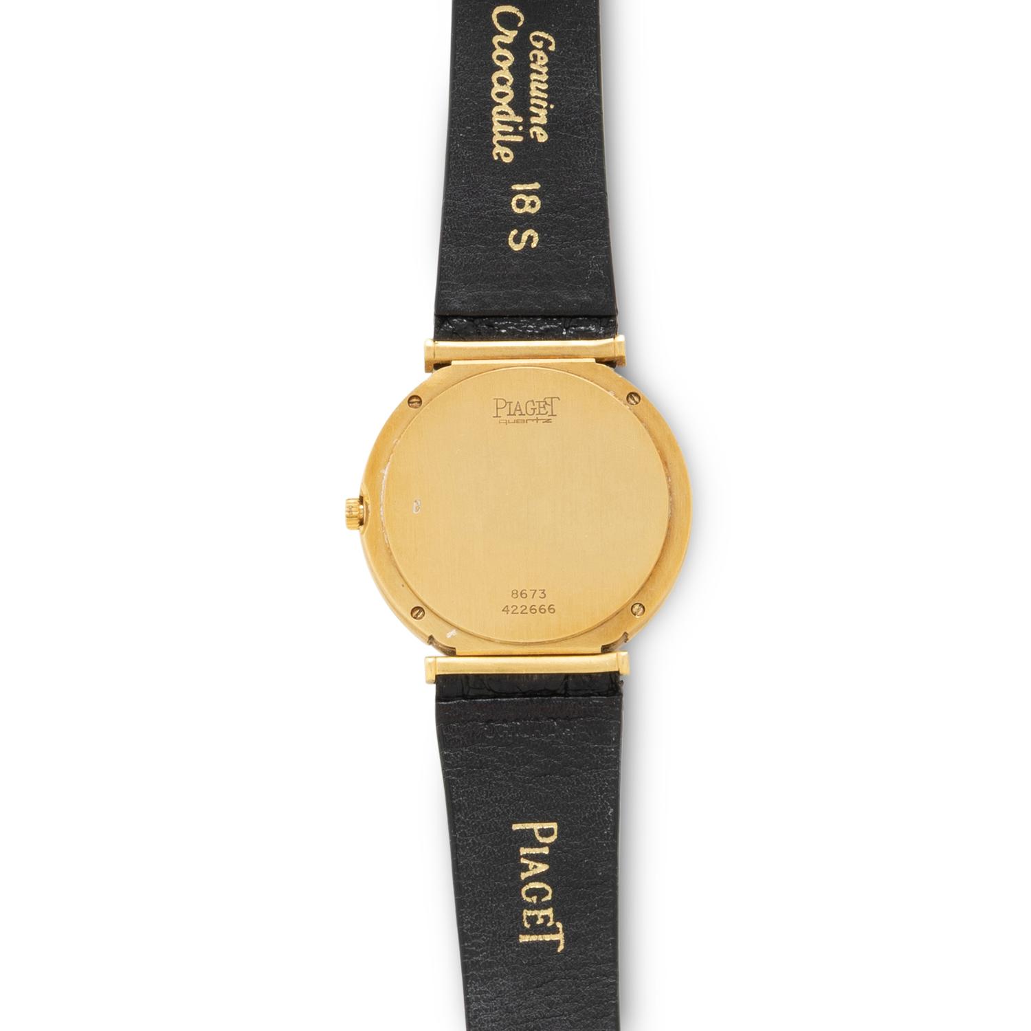 PIAGET, REF. 8673 18K YELLOW GOLD 'POLO' WATCH, WITH PIAGET GOLD BUCKLE