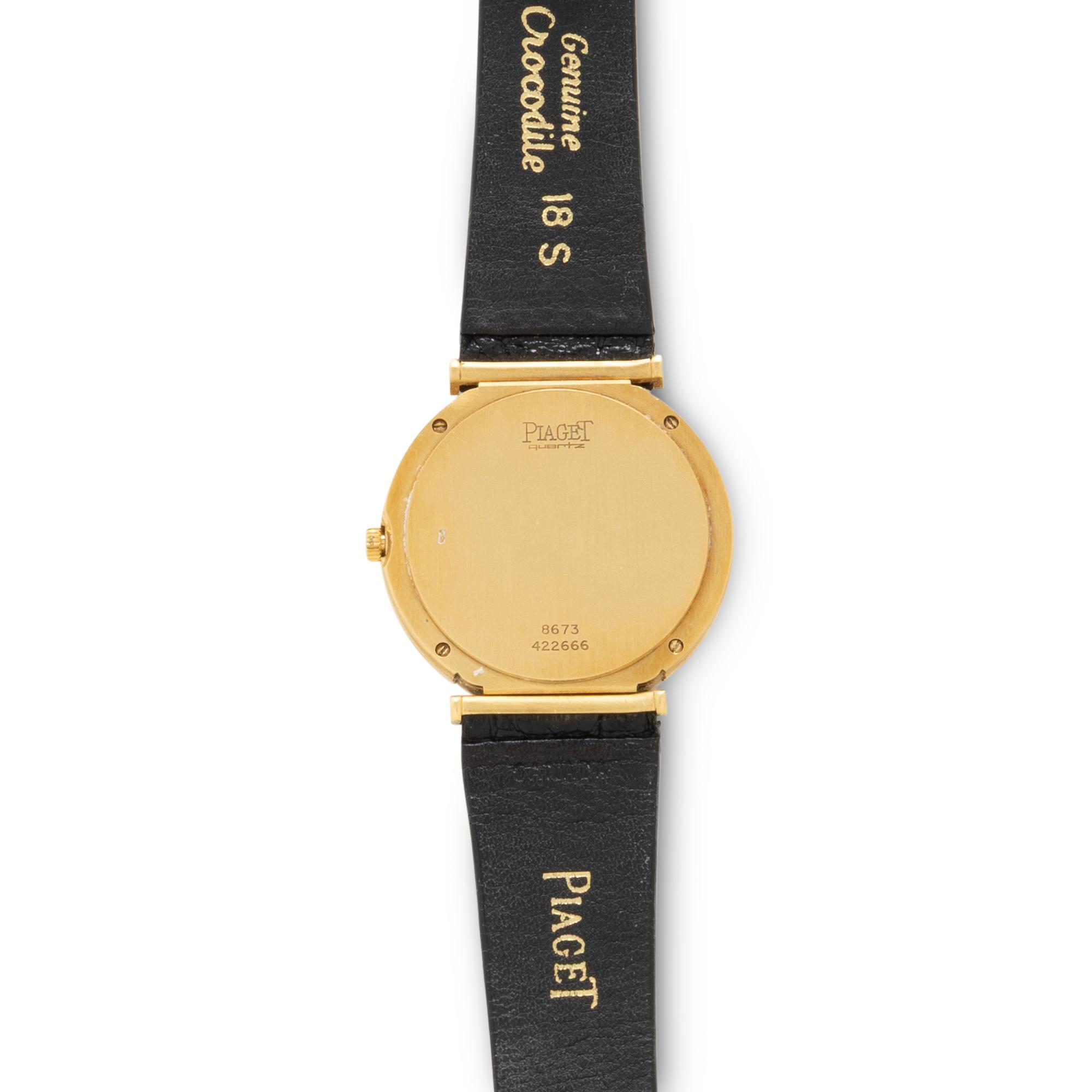 PIAGET, REF. 8673 18K YELLOW GOLD 'POLO' WATCH, WITH PIAGET GOLD BUCKLE