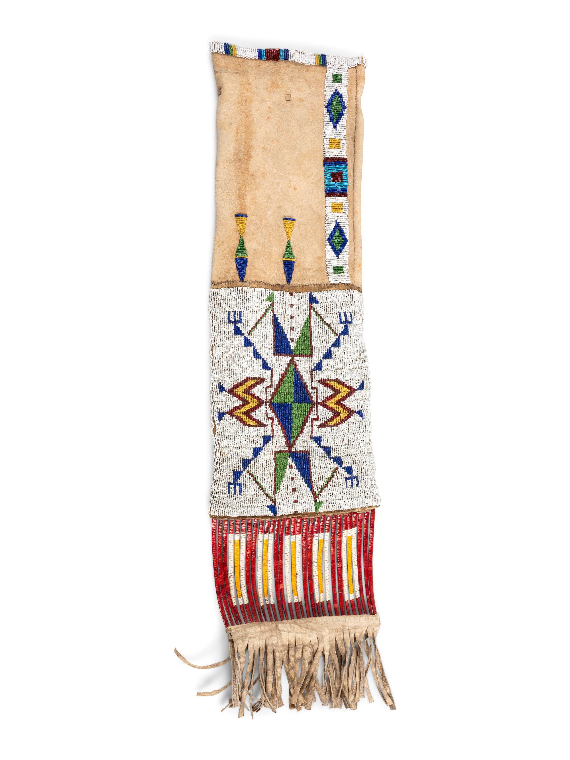 Sioux Beaded Hide Tobacco Bag