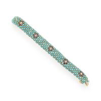 HAMMERMAN BROTHERS, YELLOW GOLD, TURQUOISE, SAPPHIRE AND DIAMOND BRACELET
