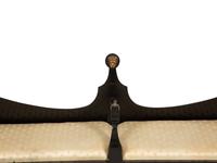 A Continental Black Painted Hall Bench