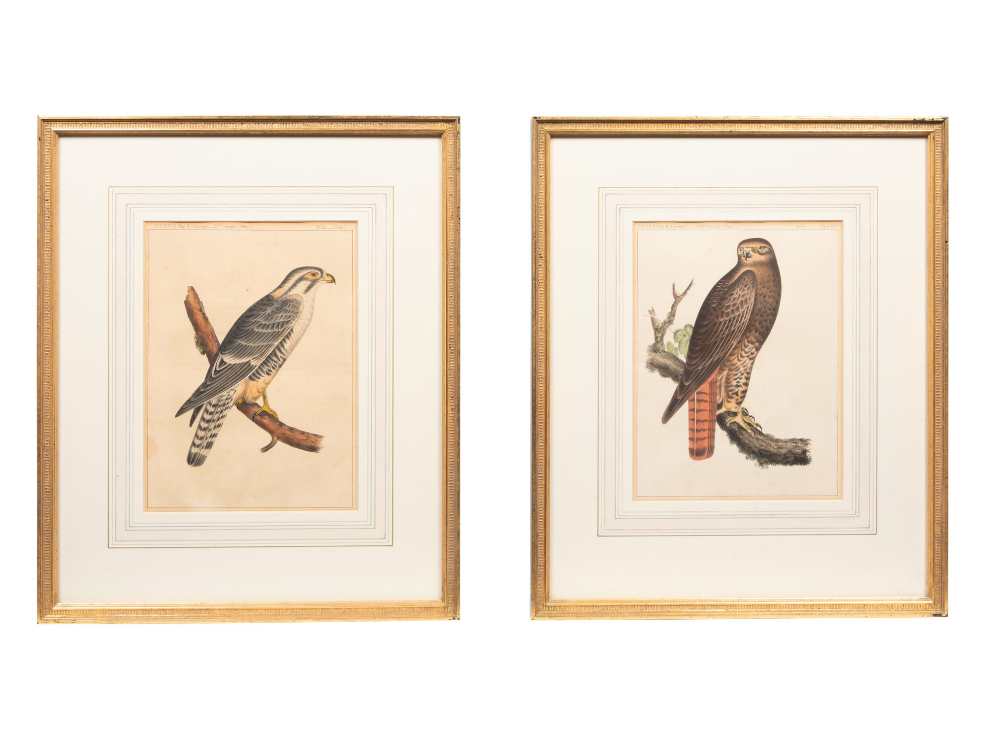 A Set of Six Hand-Colored Pacific Raiload Survey Falcon Engravings