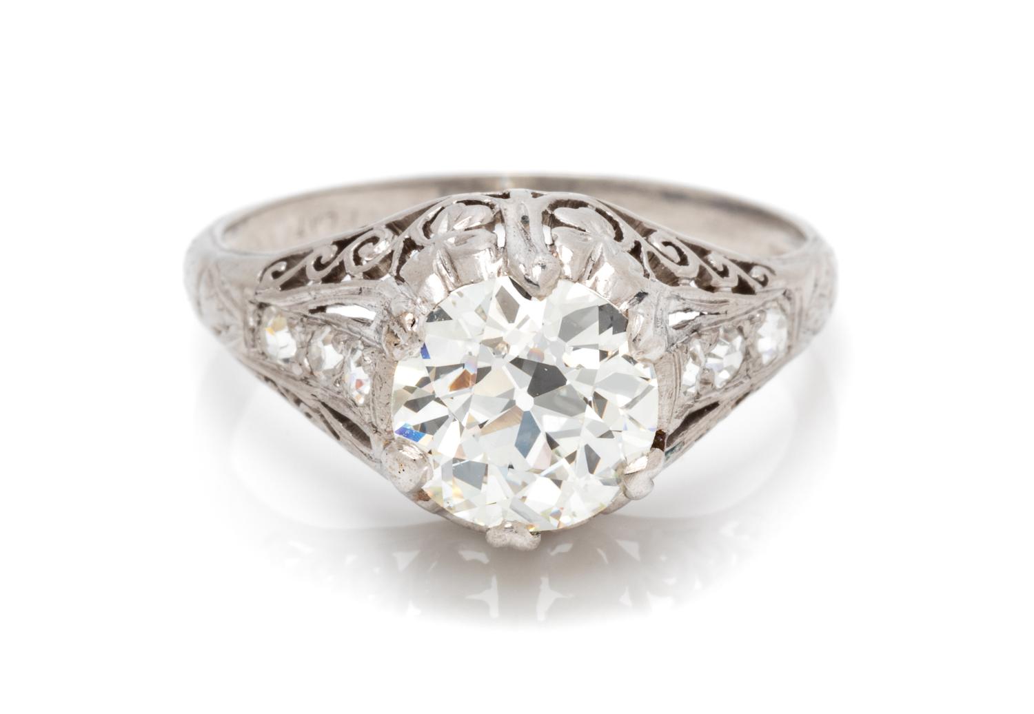 A Platinum and Diamond Ring, 2.35 dwts.
