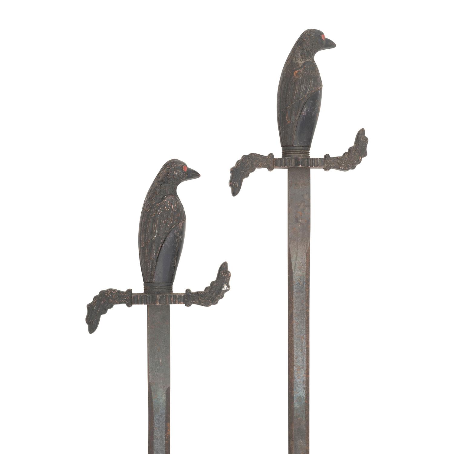 Pair of Raven Pommel Court Swords