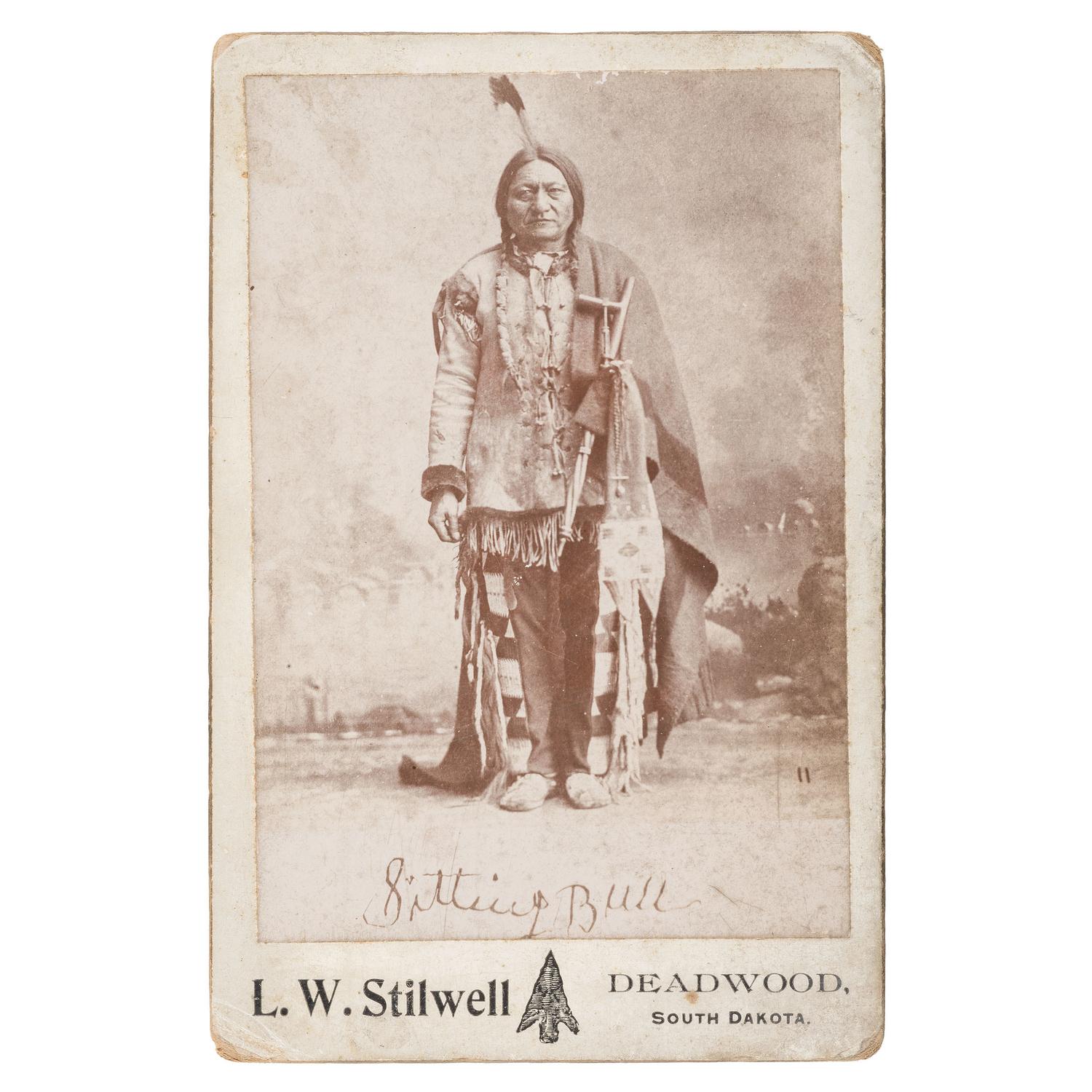 Sitting Bull Cabinet Card by L.W. Stilwell
