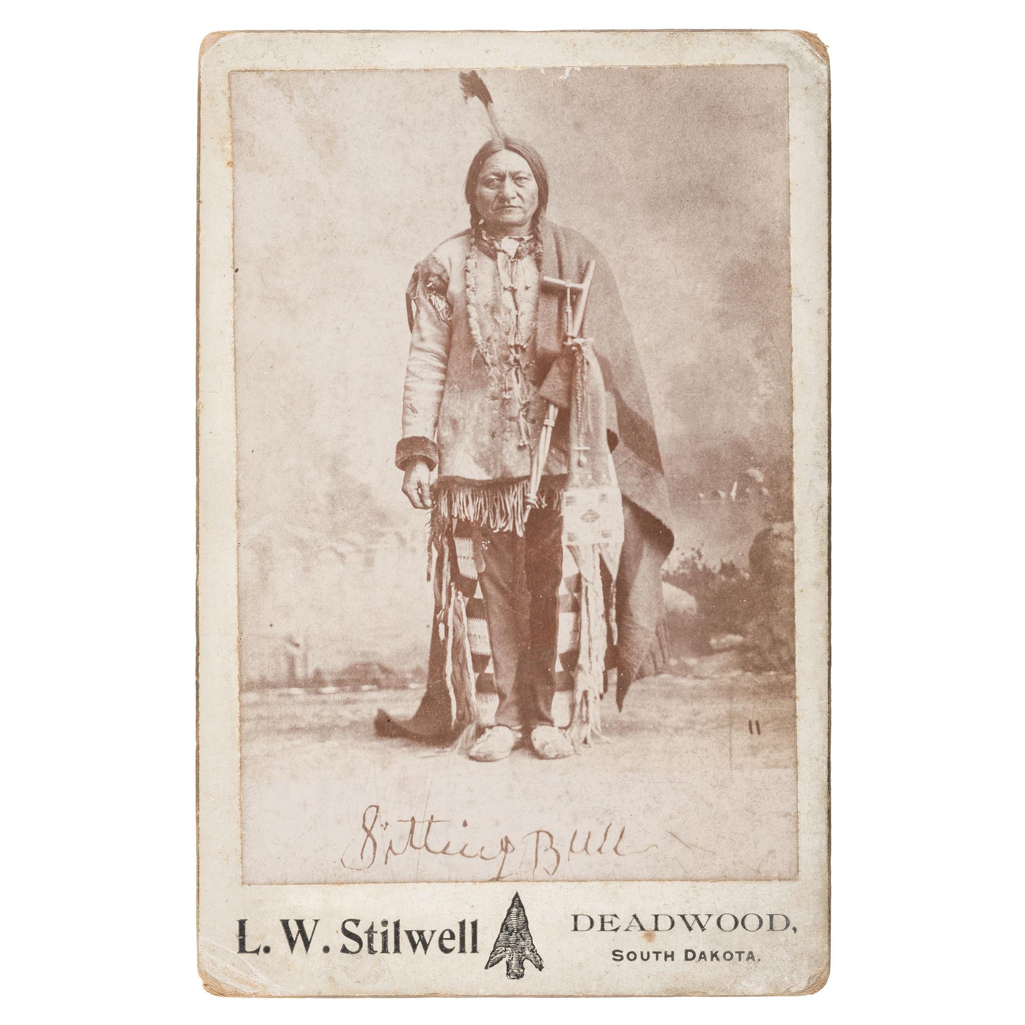 Sitting Bull Cabinet Card by L.W. Stilwell