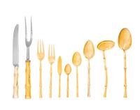 A Tiffany & Co. Bamboo Silver-Gilt Flatware Service