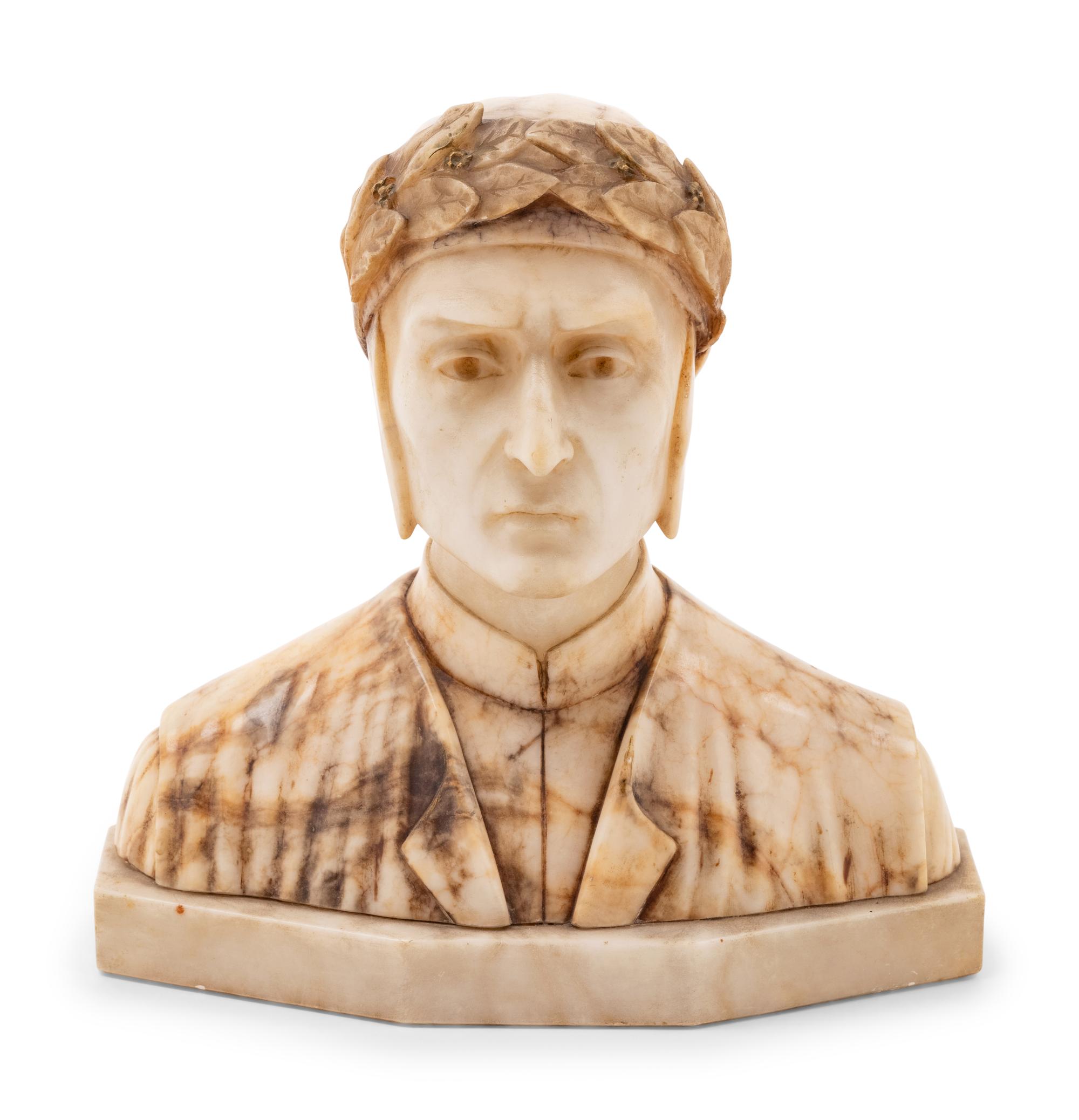 An Italian Alabaster Bust of Dante Alighieri