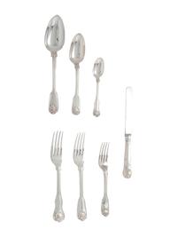 A Georgian and Victorian Silver Flatware Service
