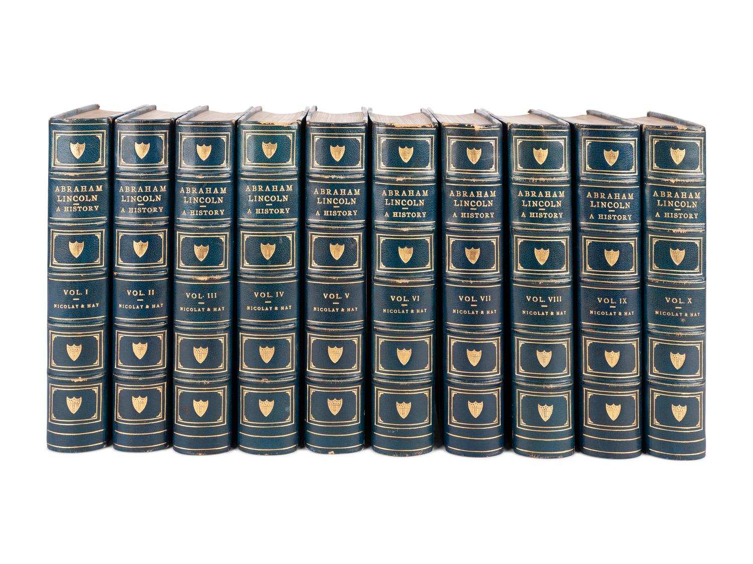[BINDINGS]. -- [LINCOLN, Abraham]. NICOLAY, John George (1832-1901). -- HAY, John Milton (1838-1905). Abraham Lincoln. A History. New York: The Century Co., 1914.