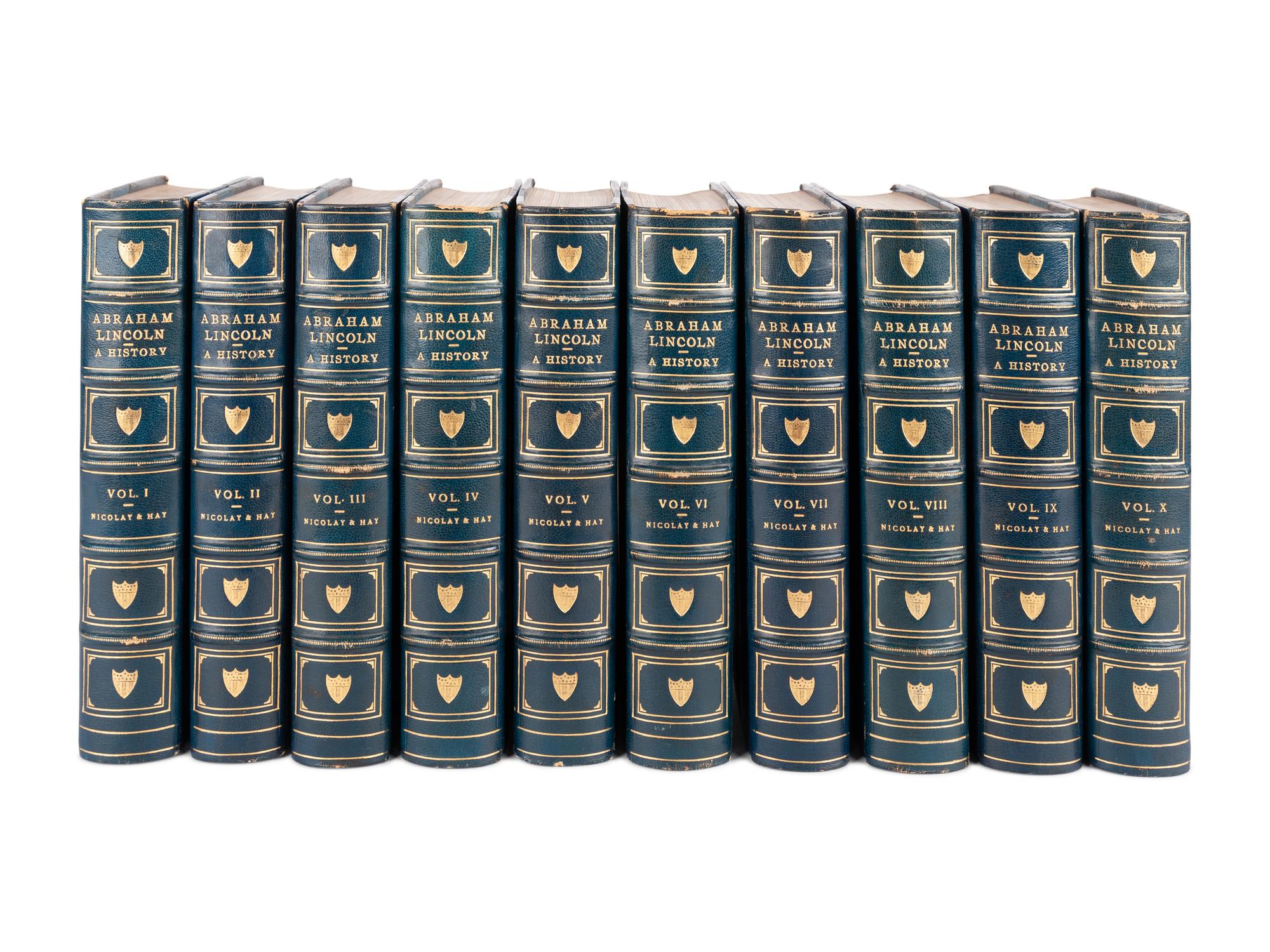 [BINDINGS]. -- [LINCOLN, Abraham]. NICOLAY, John George (1832-1901). -- HAY, John Milton (1838-1905). Abraham Lincoln. A History. New York: The Century Co., 1914.