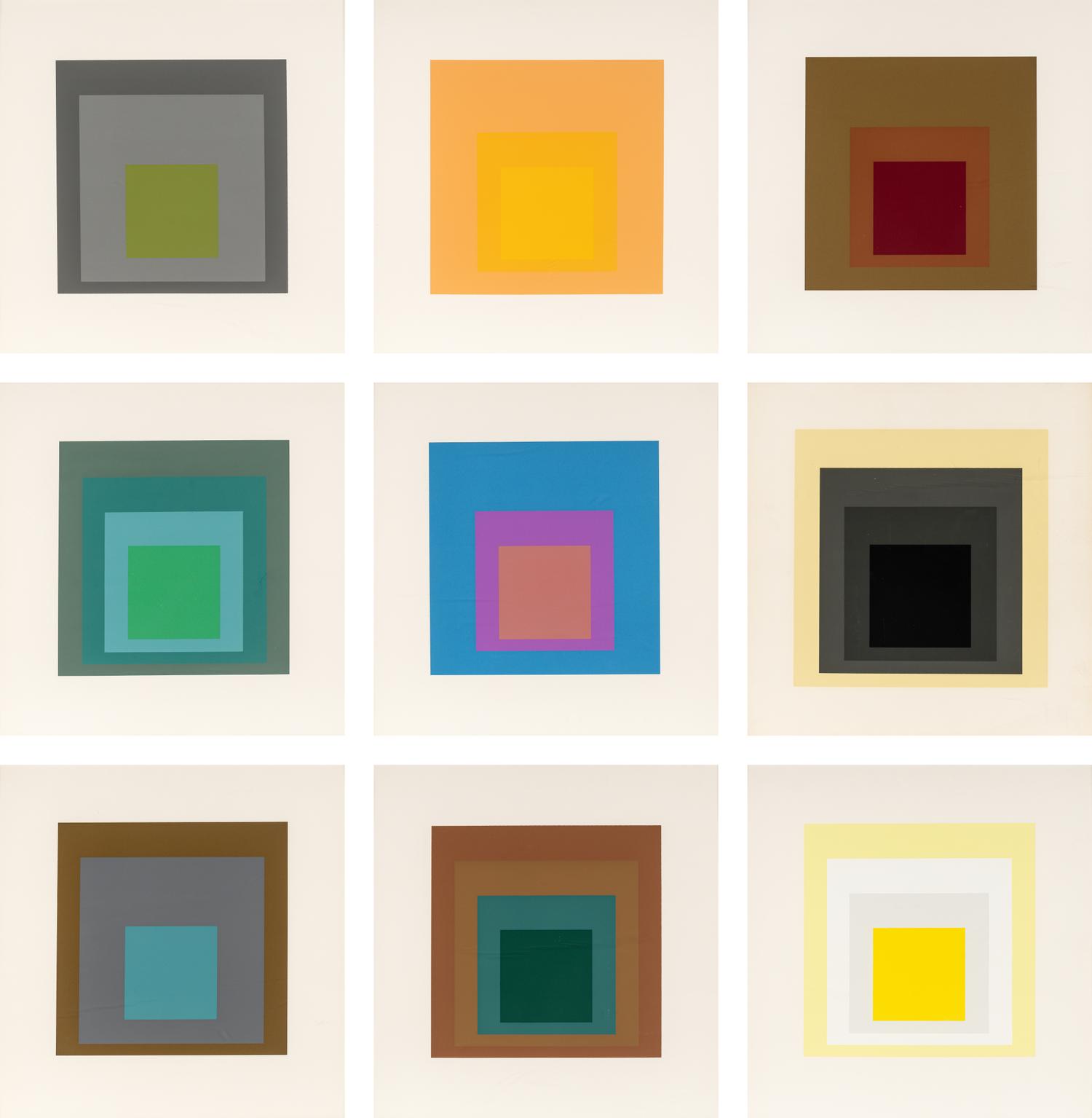 Homage to the Square (a group of nine from the portfolio of ten)
