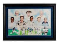 A Group of Five Large Scale Football Artworks Formerly Displayed at Mike Ditka’s Restaurant