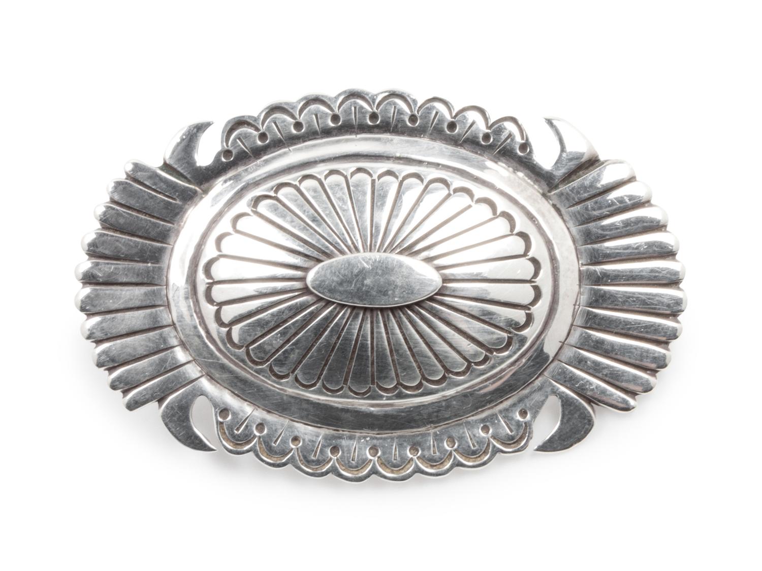 Stamped Silver Pin / Pendant