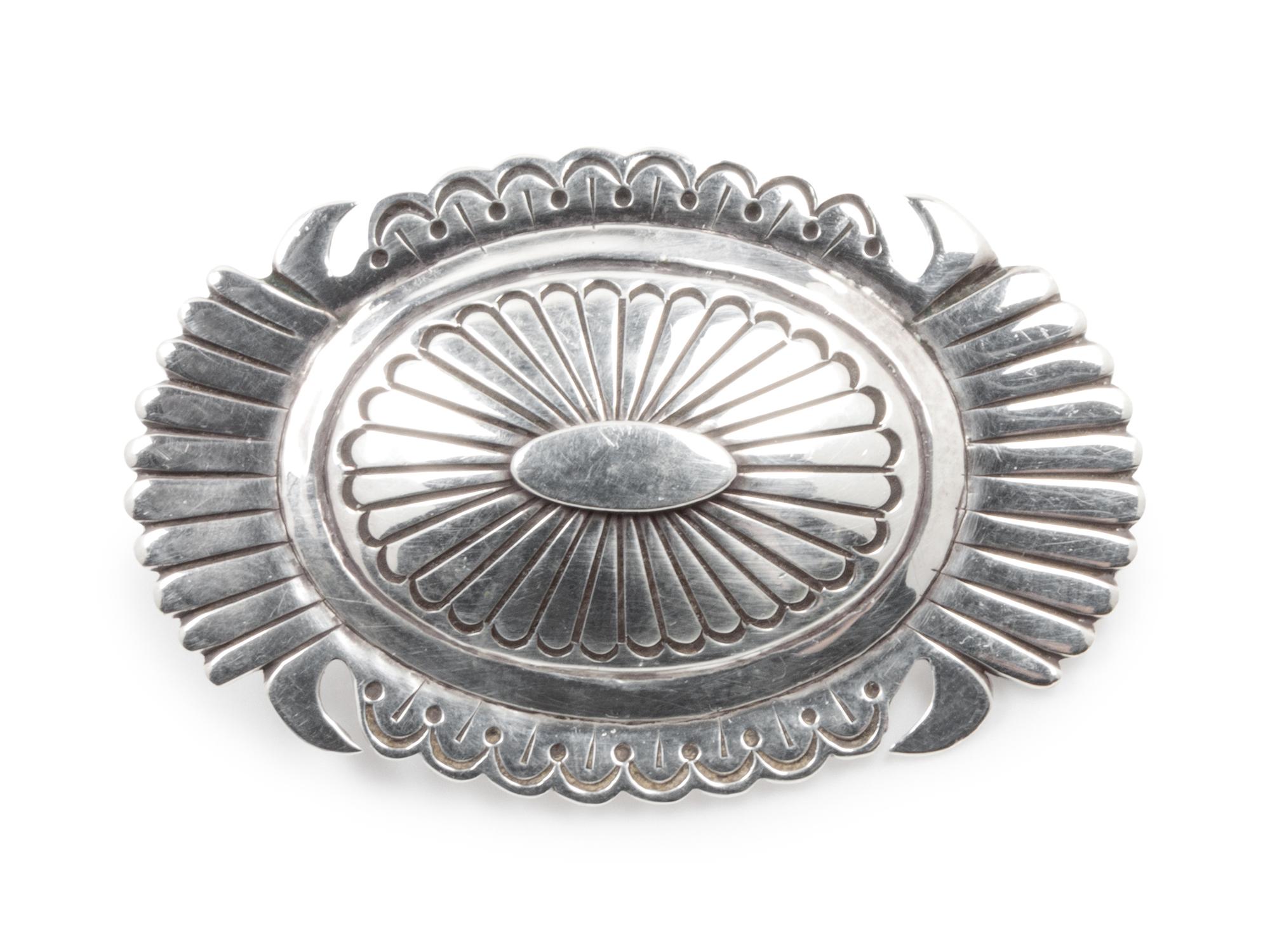 Stamped Silver Pin / Pendant