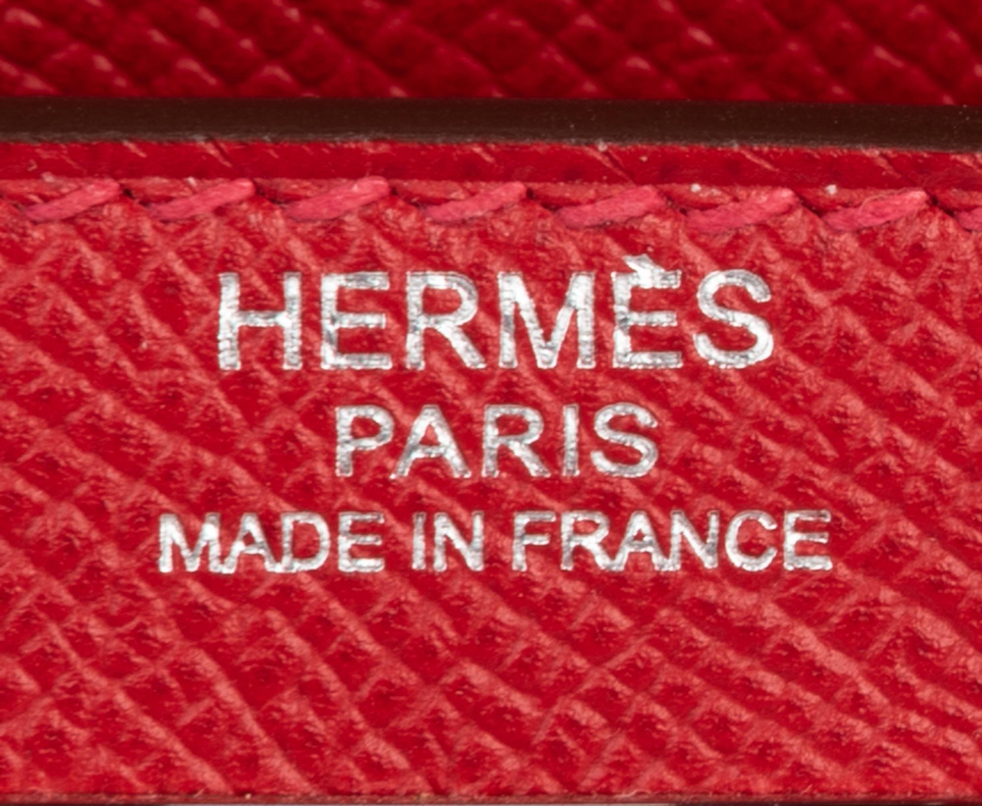 Red Hermès Epsom Leather Kelly 32 with Strap, 2014