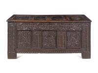 A Charles II Style Carved Oak Coffer