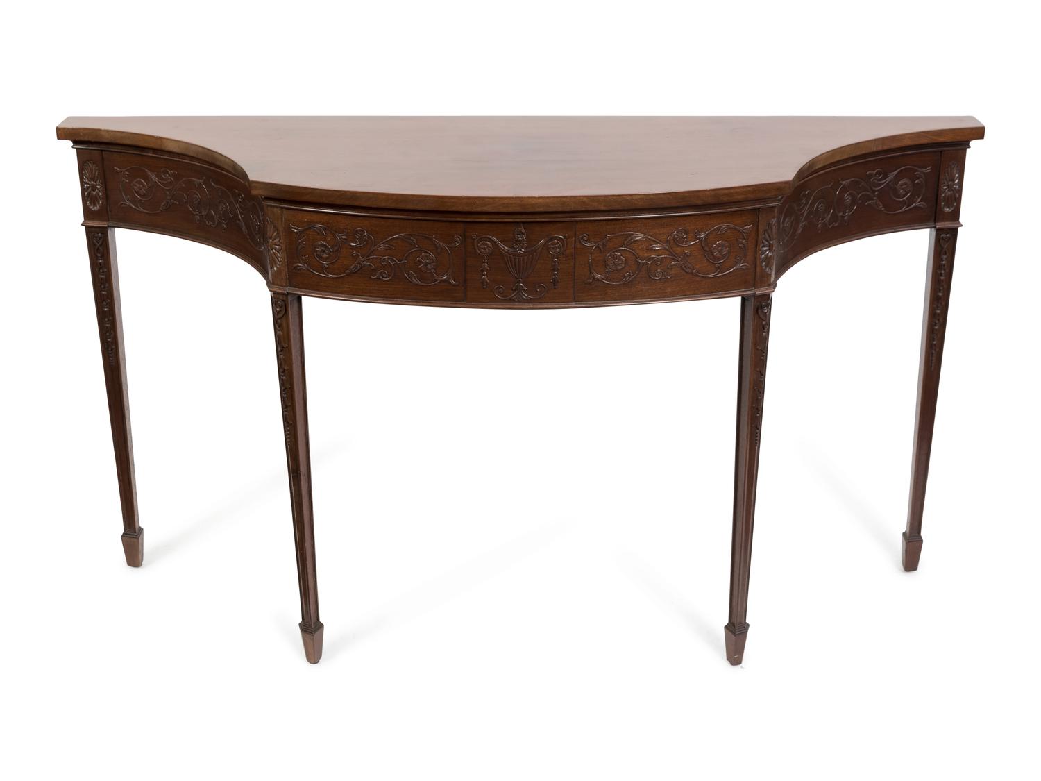 A Pair of George III Style Mahogany Console Tables — EARLY 20TH CENTURY