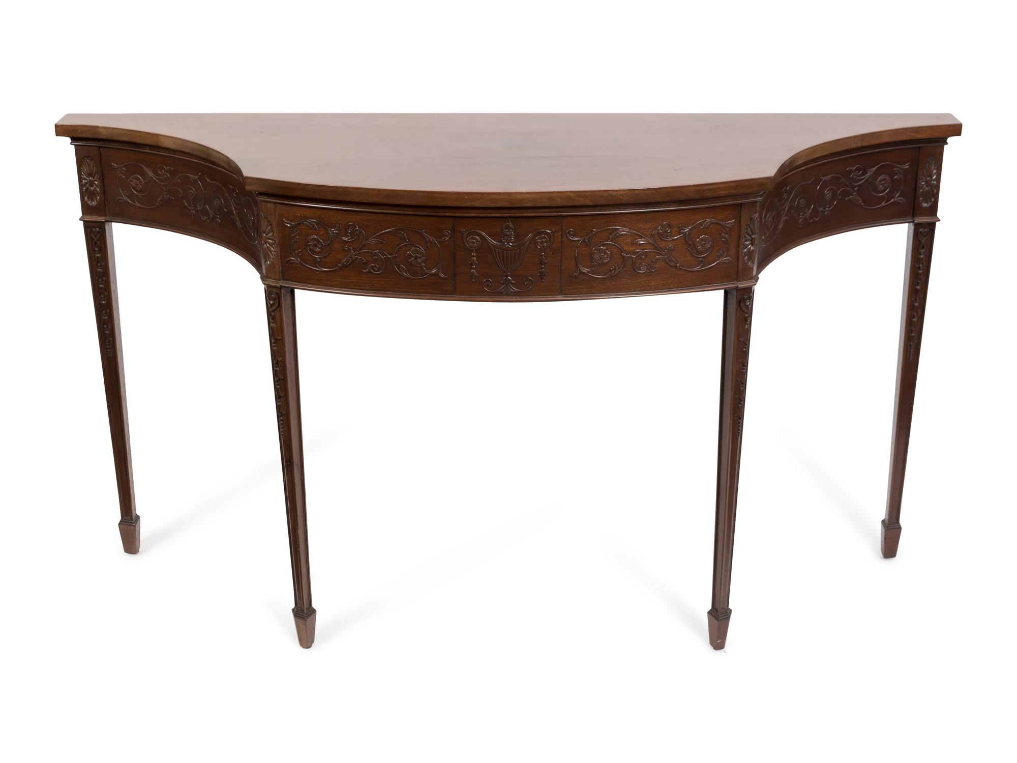 A Pair of George III Style Mahogany Console Tables — EARLY 20TH CENTURY