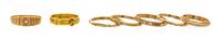 A Collection of Antique Yellow Gold Bands 11.10 dwts.