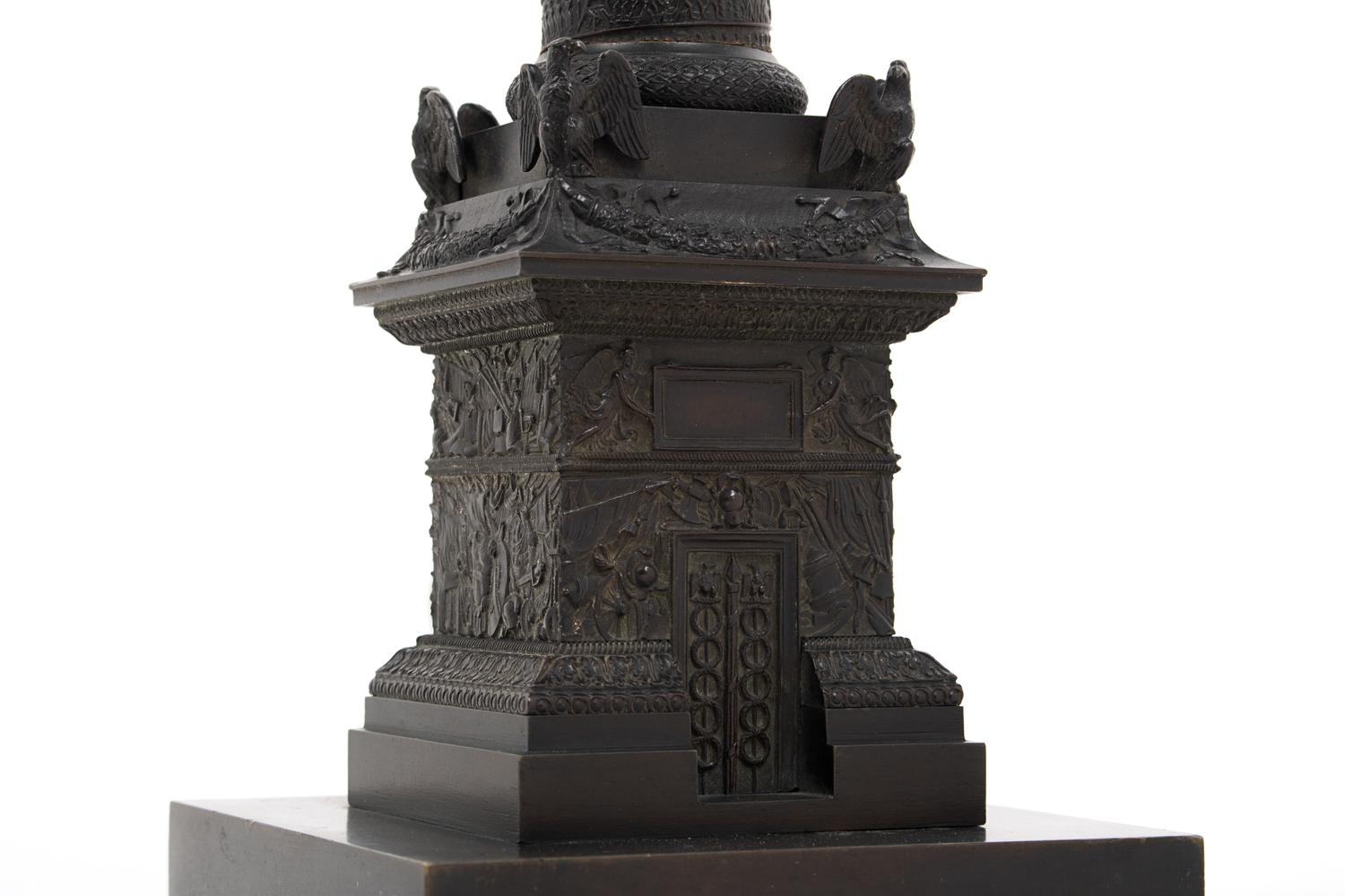 A Grand Tour Bronze Vendome Column Mounted as a Lamp