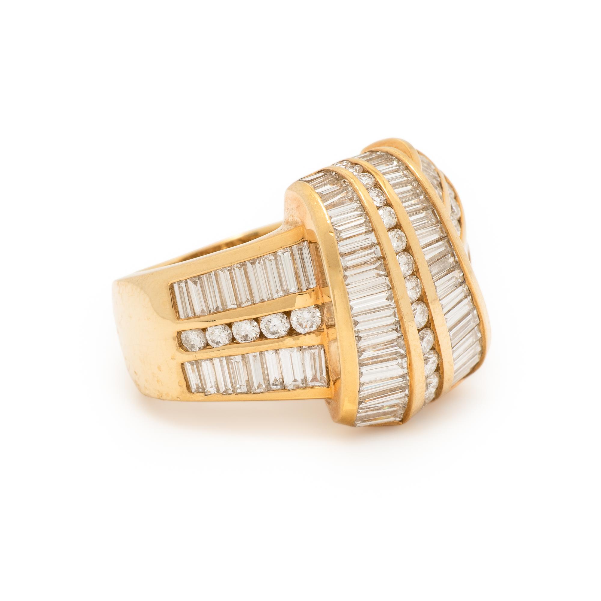 Charles Krypell, Yellow Gold and Diamond Knot Ring