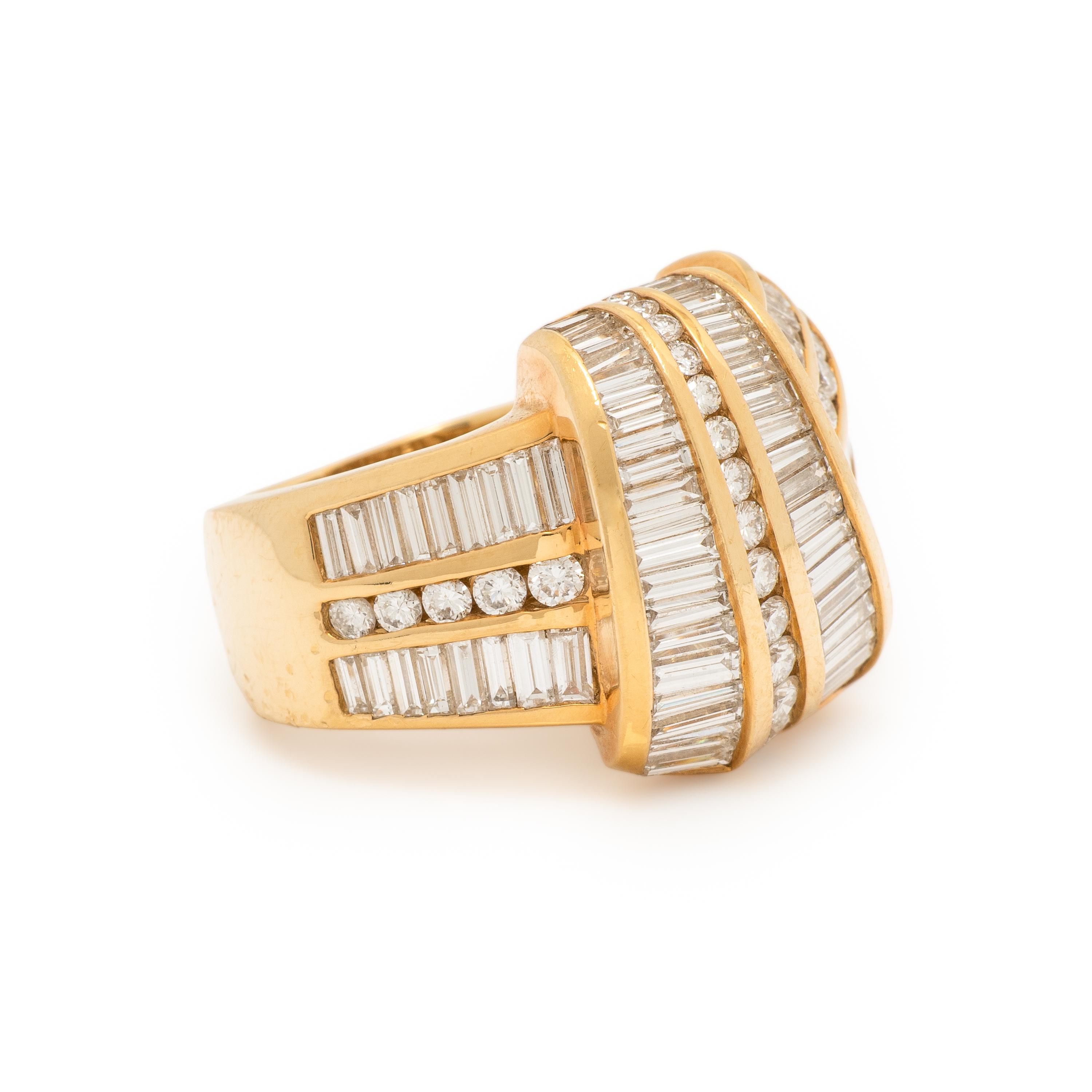Charles Krypell, Yellow Gold and Diamond Knot Ring