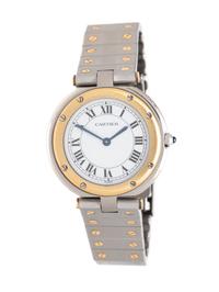 CARTIER, STAINLESS STEEL AND 18K YELLOW GOLD 'SANTOS RONDE' WATCH
