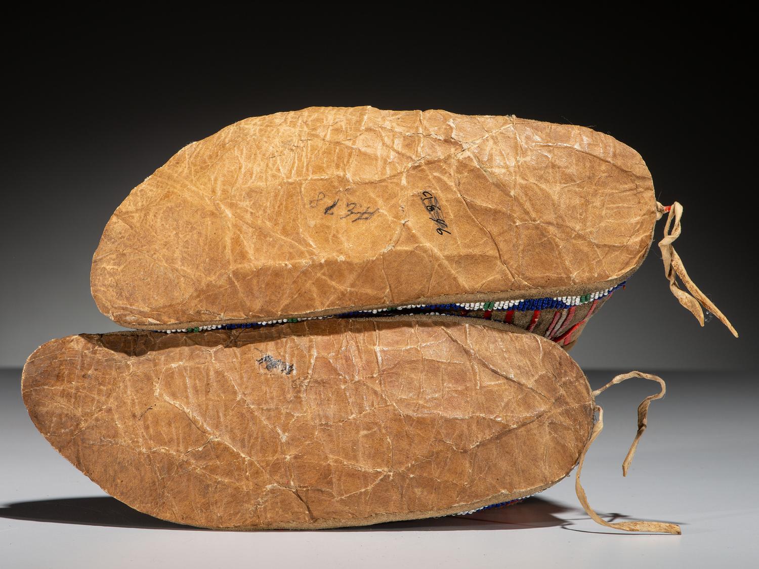 Sioux Quilled Buffalo Hide Moccasins