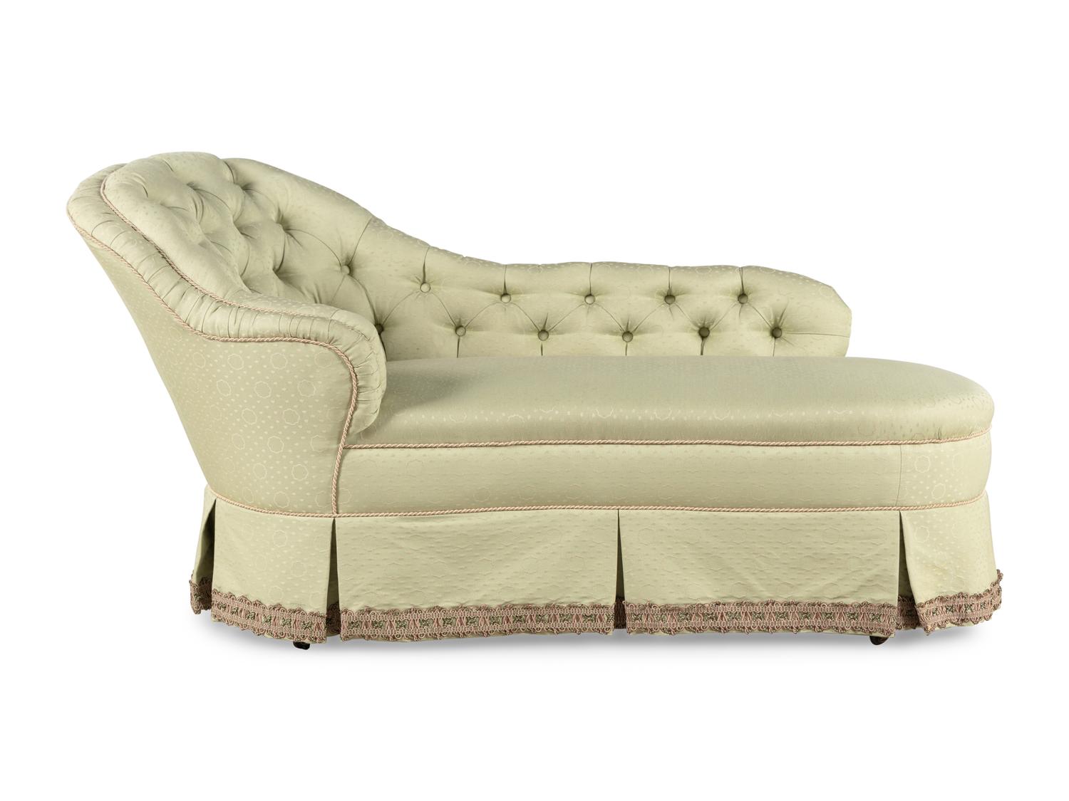 A Button-Tufted Chaise Longue
