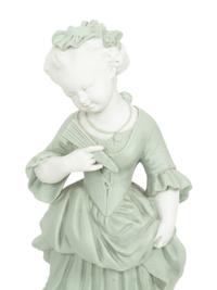 A Group of Five Continental Bisque Porcelain Figures