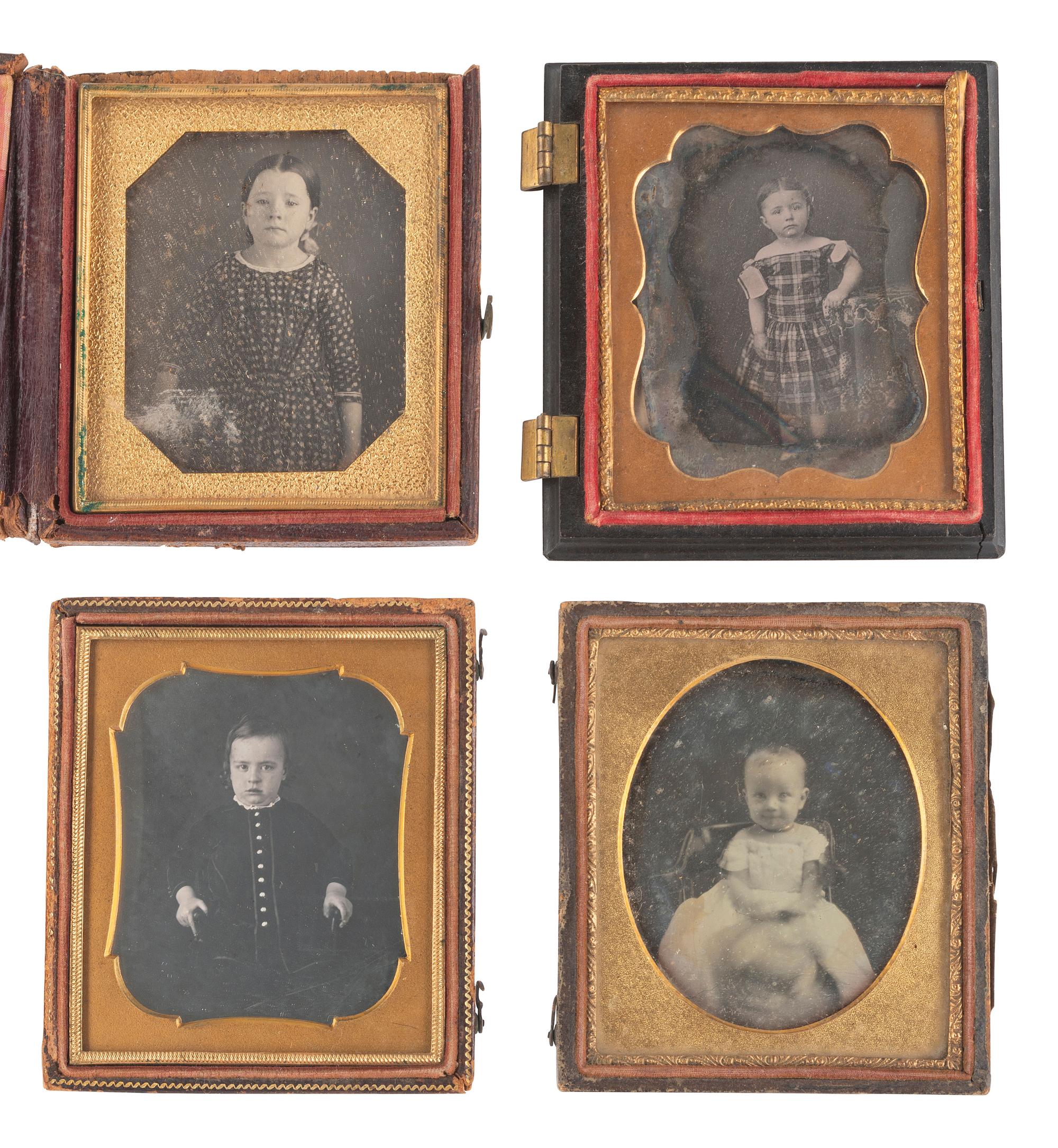 [EARLY PHOTOGRAPHY]. 21 sixth plate daguerreotypes of children.