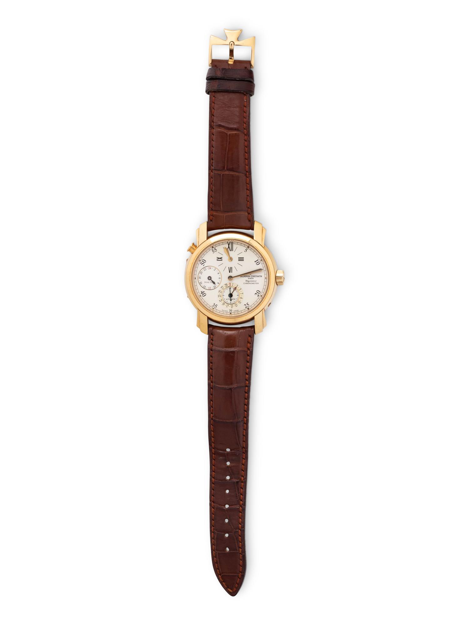 VACHERON & CONSTANTIN, REF. 42005 18K YELLOW GOLD 'MALTE DUAL TIME REGULATOR' WRISTWATCH