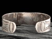 Navajo Ingot and Drilled Cerillos Turquoise Cuff Bracelet