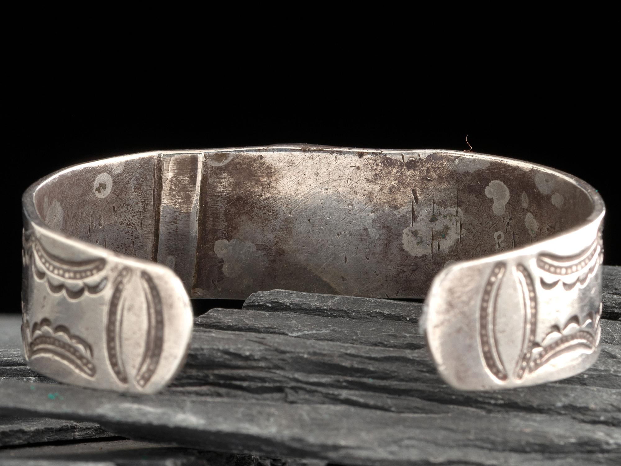 Navajo Ingot and Drilled Cerillos Turquoise Cuff Bracelet