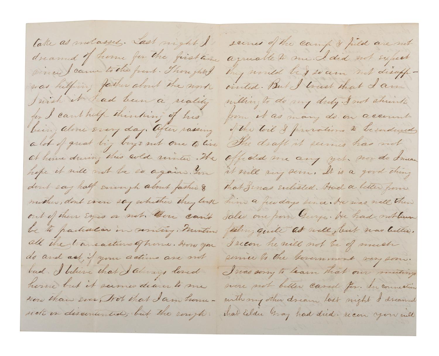 Private Byron Smith, 203rd Pennsylvania Infantry Regiment. Autographed letter with X Corps badge sent home to his sister. Hampton, VA, 6 January 1865.