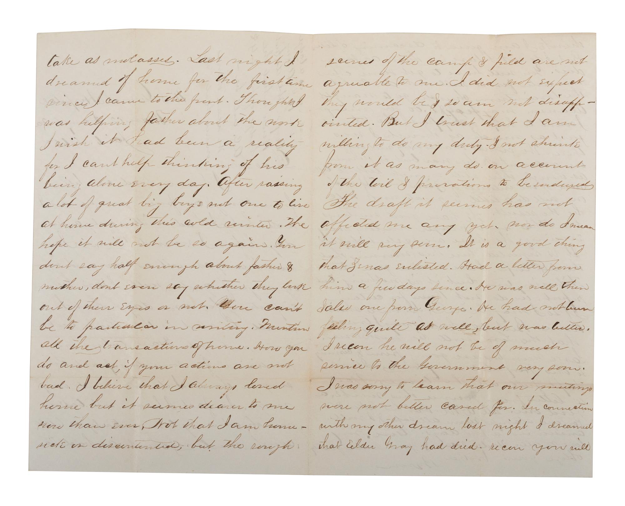 Private Byron Smith, 203rd Pennsylvania Infantry Regiment. Autographed letter with X Corps badge sent home to his sister. Hampton, VA, 6 January 1865.