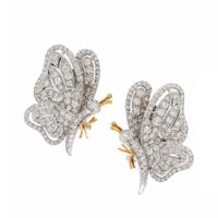 Chantecler, Diamond and Bicolor Gold Butterfly Earrings