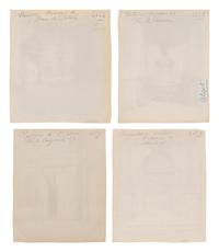 A group of four photographs ( Ètampes - maison de Diane de Poitiers , 1907; Presbytère de Saint-Sulpice, rue de Vaugirard 50 , 1900; Oratoire Marie de M é dicis, Petit Luxembourg , 1903; Fontaine de Joyeuse, 41 rue de Turenne, 3e arrondissement, 1901)