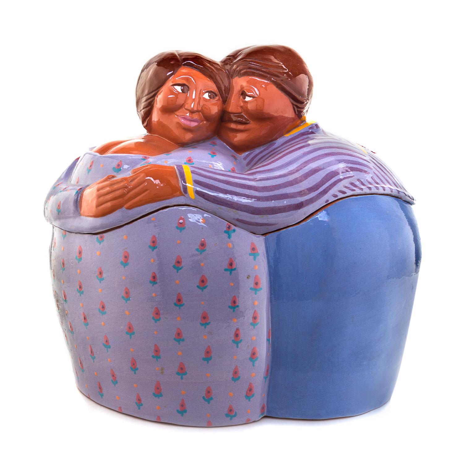 A Little & Co. Ceramic Jar and Cover Height 12 inches.