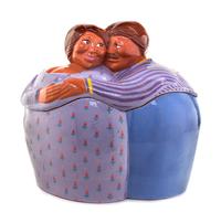 A Little & Co. Ceramic Jar and Cover Height 12 inches.
