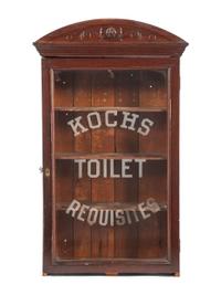 An Oak Barbershop Advertising Display Case