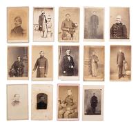[CIVIL WAR]. A collection of late 19th-century photographs, mostly CDVs, including Civil War subjects.