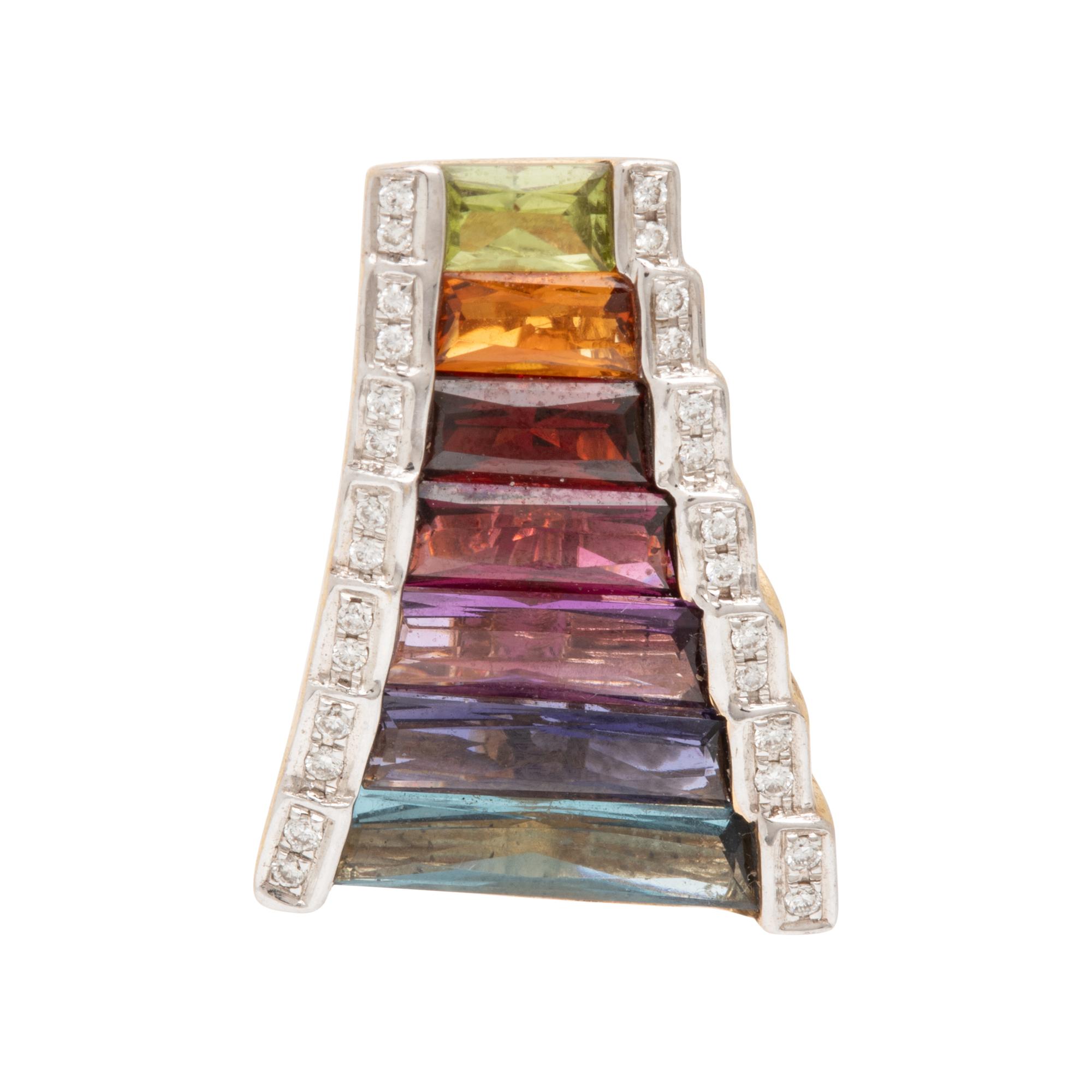 Bellarri, Two Multigem Pendants with Omega Chain