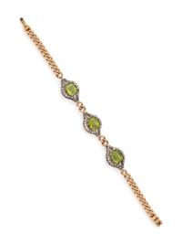 VICTORIAN, PERIDOT AND DIAMOND BRACELET