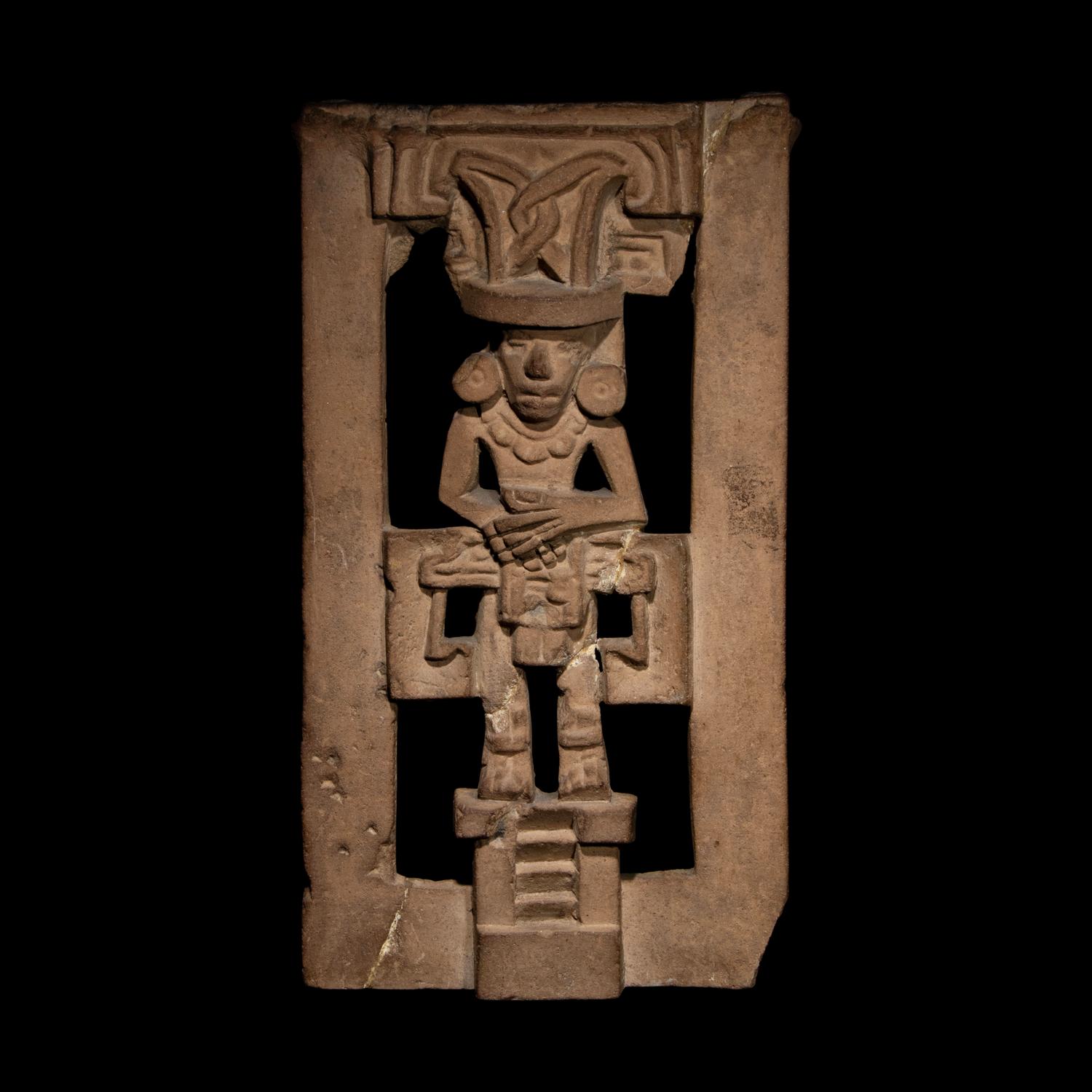 A Teotihuacan Terracotta Figural Vessel Leg