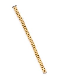 ROBERTO COIN, YELLOW GOLD AND DIAMOND BRACELET