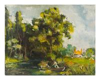 Riverscape with Cottage